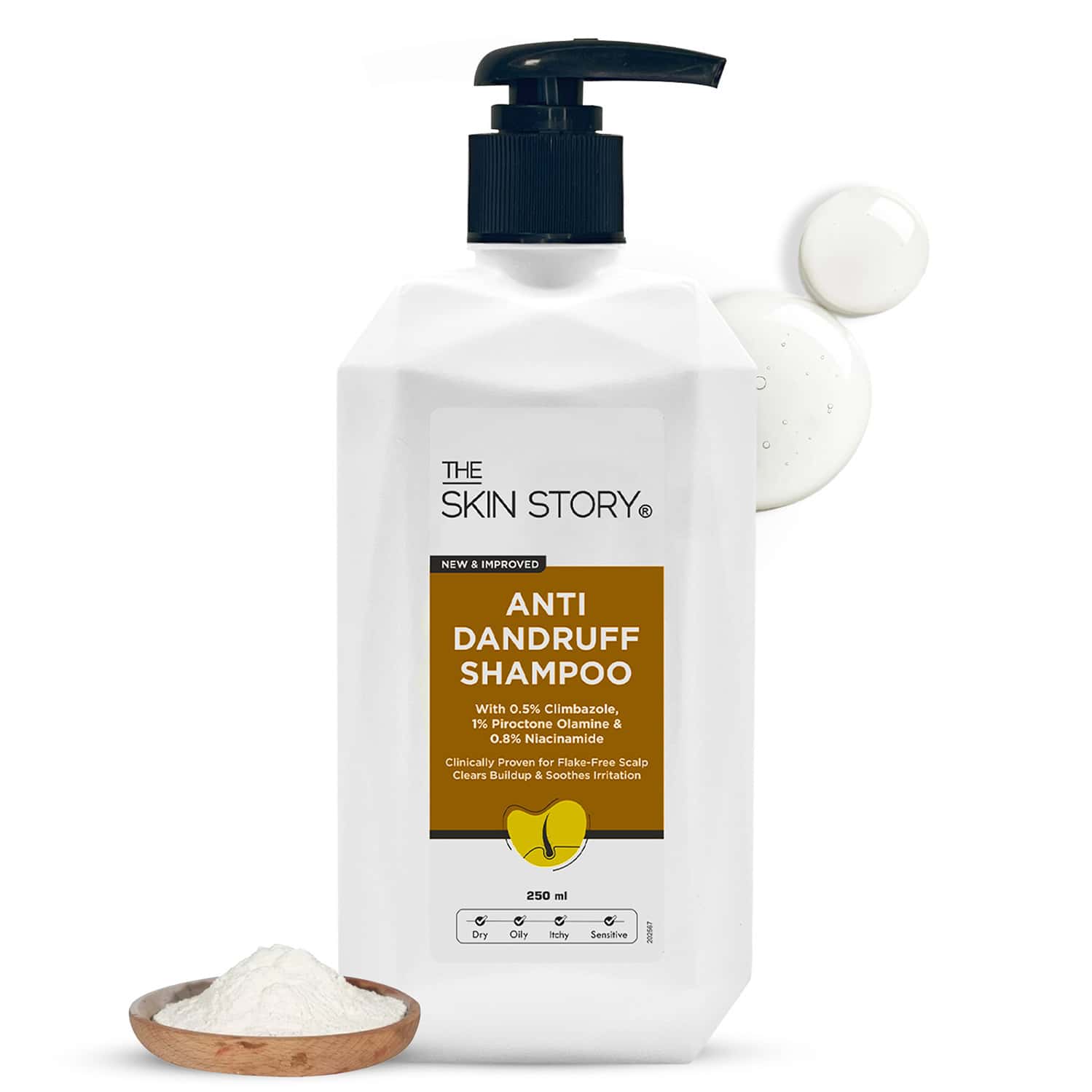 The Skin Story Anti Dandruff Shampoo For Scalp Cleansing Dandruff Control Soothes 250 Ml