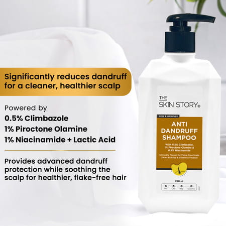 The Skin Story Anti Dandruff Shampoo For Scalp Cleansing Dandruff Control Soothes 250 Ml