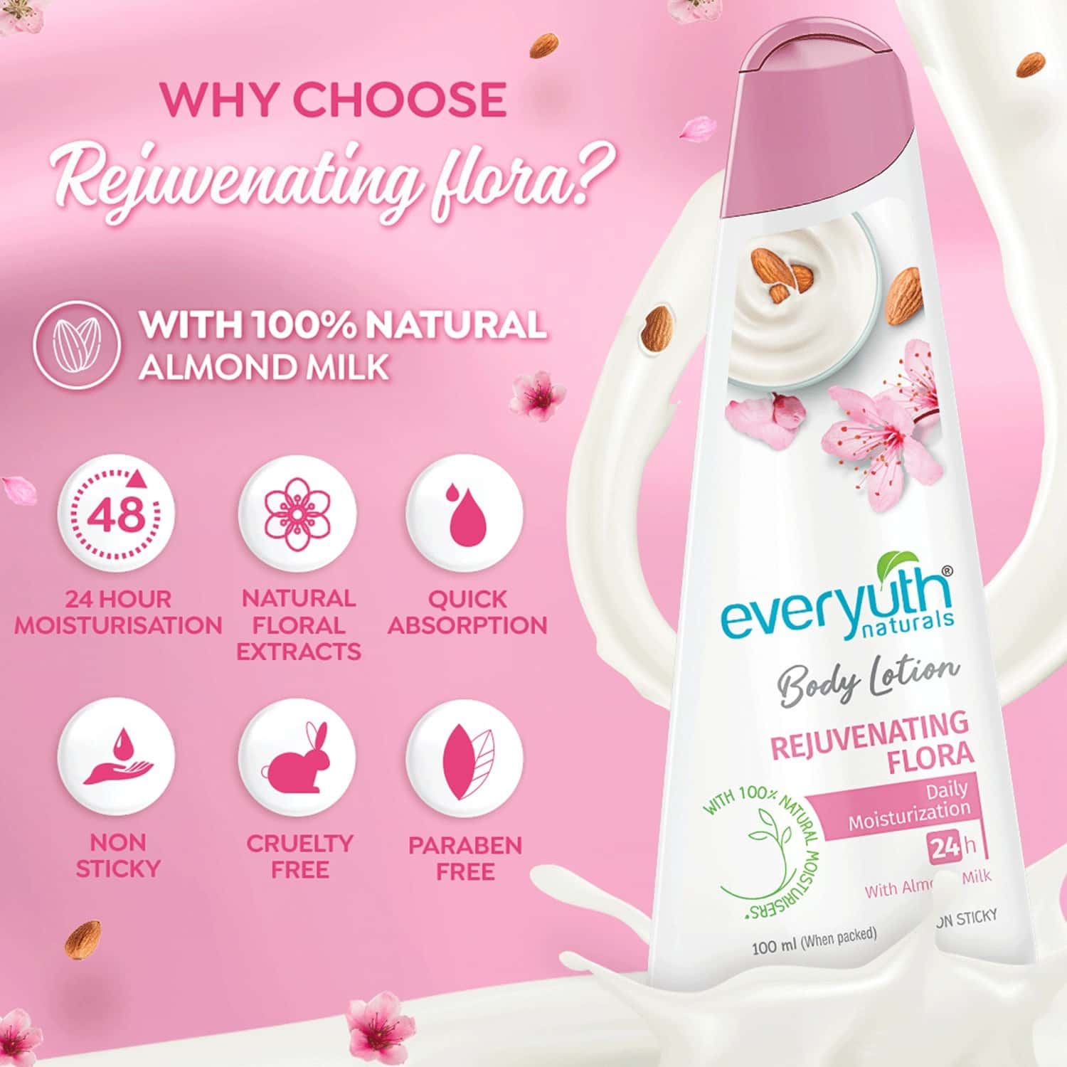 Buy EVERYUTH NATURALS BODY LOTION REJUVENATING FLORA 100ML Online & Get