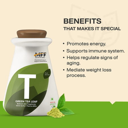 Myfitfuel Green Tea Extract (90% Polyphenols | 42.5% Egcg) With Piperine 95% | (600mg) | 90 Capsules