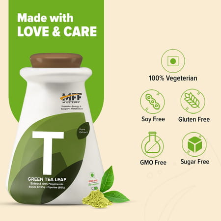 Myfitfuel Green Tea Extract (90% Polyphenols | 42.5% Egcg) With Piperine 95% | (600mg) | 90 Capsules