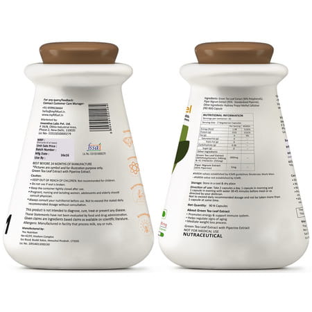 Myfitfuel Green Tea Extract (90% Polyphenols | 42.5% Egcg) With Piperine 95% | (600mg) | 90 Capsules