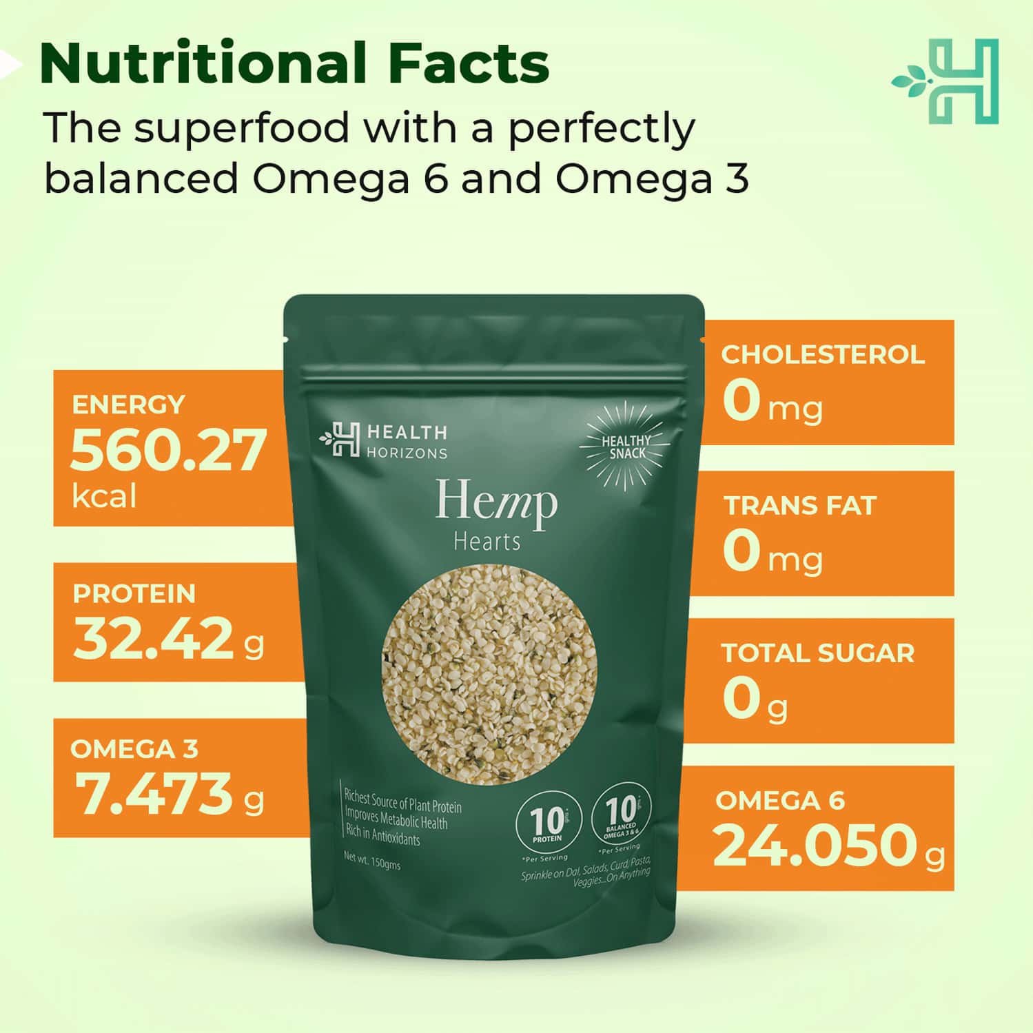 Buy HEALTH HORIZONS HEMP HEARTS WITH FATTY ACIDS, PERFECTLY BALANCED