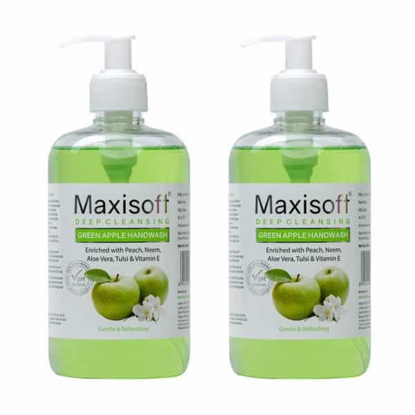 Maxisoft Deep Cleansing Handwash | Gentle & Refreshing | Green Apple | 500 Ml