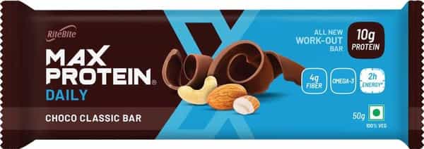 Ritebite Max Protein Daily Choco Classic Protein Bars 300G - Pack Of 6 (50G X 6)