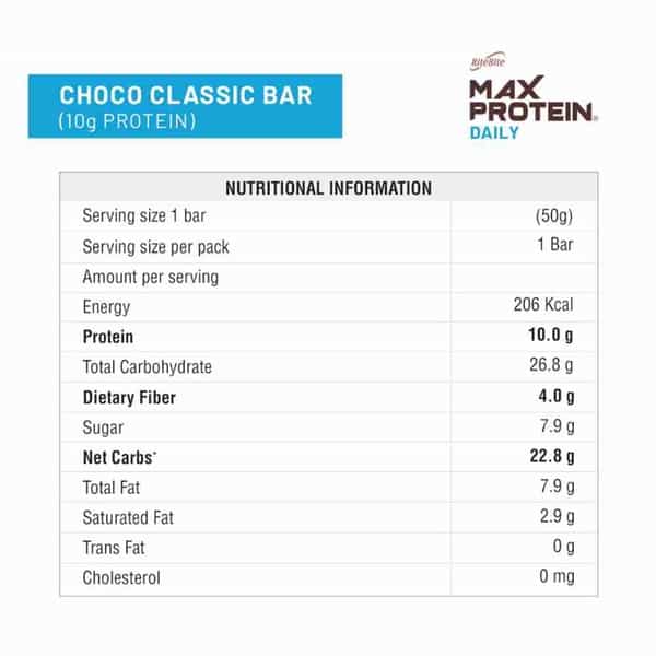 Ritebite Max Protein Daily Choco Classic Protein Bars 300G - Pack Of 6 (50G X 6)