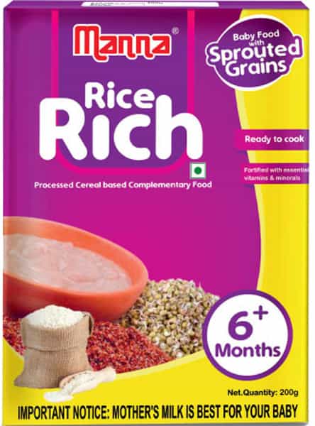 Manna Rice Rich 200G Box | Baby Cereals |Nutrition Food| 6+ Months