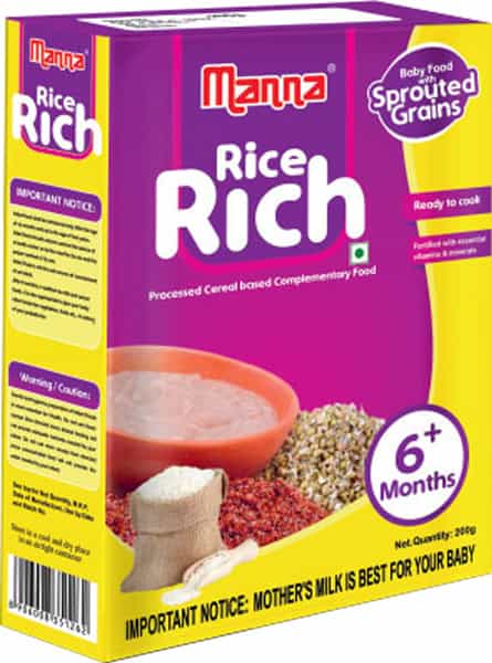 Manna Rice Rich 200G Box | Baby Cereals |Nutrition Food| 6+ Months