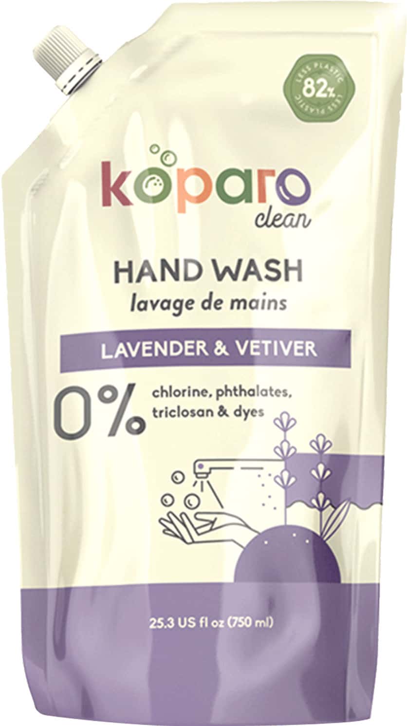 Koparo Hand Wash Lavender & Vetiver, Ph Controlled & Hypoallergenic, Child Safe, Refill Pack 1x750ml