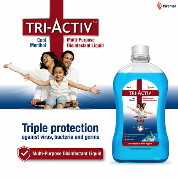 Tri-Activ Multipurpose Disinfectant Liquid For Personal And Home Hygiene ( Cool Menthol ) - 500Ml