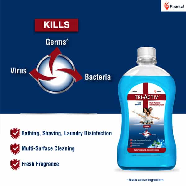 Tri-Activ Multipurpose Disinfectant Liquid For Personal And Home Hygiene ( Cool Menthol ) - 500Ml
