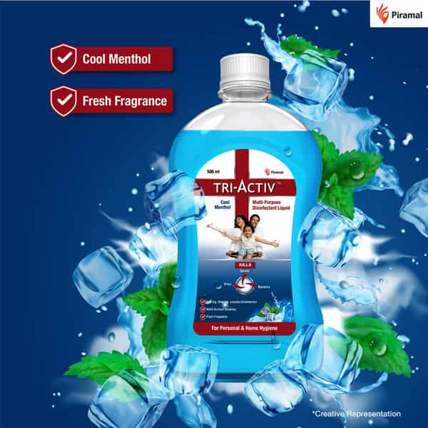Tri-Activ Multipurpose Disinfectant Liquid For Personal And Home Hygiene ( Cool Menthol ) - 500Ml