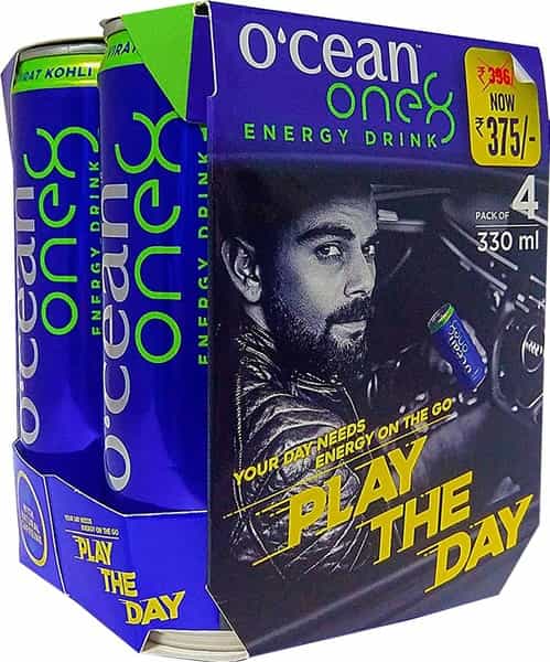 O'cean Natural Natural Energy From Plant Based Caffeine - 330Ml Pack Of 4