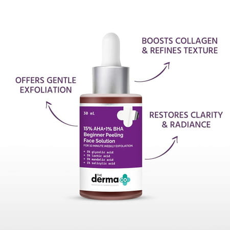 The Derma Co. 15% Aha+1% Bha Beginner Face Peeling Solution - 30Ml