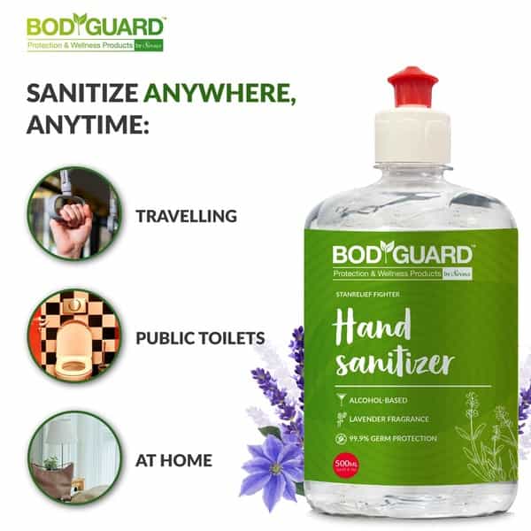 Bodyguard Alcohol Based Hand Sanitizer With Lavender Fragrance - 500Ml