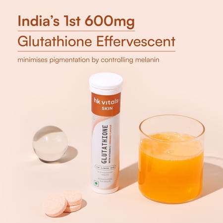 Hk Vitals Glutathione (Orange | 15 Effervescent Tablets) | L-Glutathione Tablets