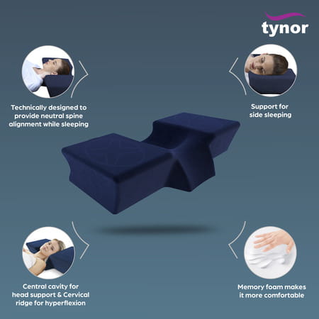 Tynor Anatomic Pillow Urbane Blue Universal Size 1 Unit