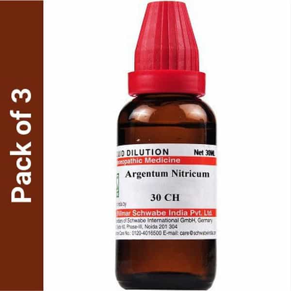 Dr. Willmar Schwabe India Argentum Nitricum 30Ch Liquid Pack Of 3 | 30Ml Each