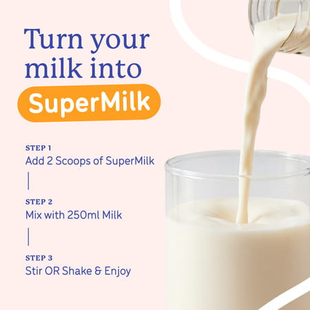 Gritzo Supermilk Growth+ (Formerly Height+) Unsweetened Drink Mix (7-12y Boy) (Creamy Vanilla 400g)