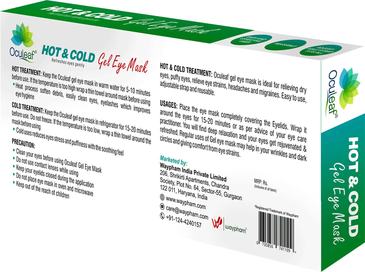 Buy WAYPHAM OCULEAF GEL EYE MASK Online & Get Upto 60 OFF at PharmEasy