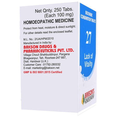 Baksons Homoeopathy Biocombination 27 Tablet 250 No's