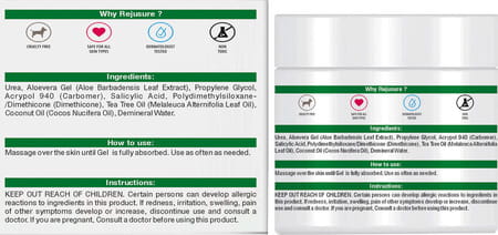 Rejusure Urea Gel With 1% Salicylic Acid + Coconut Oil + Tea Tree Oil Fast Absorbing - 100gm