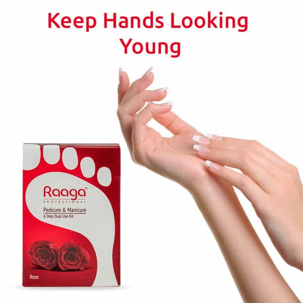 Raaga Professional Pedicure & Manicure 6 Step Single Use Kit | Rose | 6 Sachets (63 G)