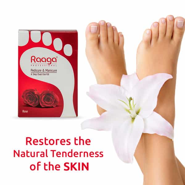 Raaga Professional Pedicure & Manicure 6 Step Single Use Kit | Rose | 6 Sachets (63 G)