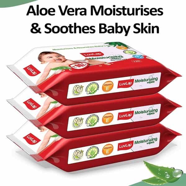 Luvlap Moisturising Wipes With Aloe Vera (72 Wipes/Pack Pack Of 3)