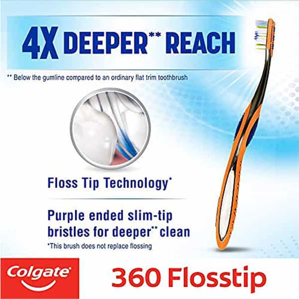 Colgate 360 Flosstip Buy 2 Get 1 Tooth Brush 1 Size Medium