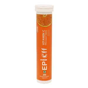 Epieff 1000mg Vitamin C | Orange Flavour | Immunity Booster | 20 Effervescent Tablets