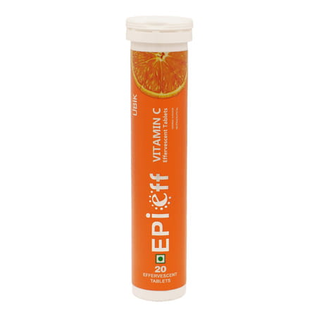 Epieff 1000mg Vitamin C | Orange Flavour | Immunity Booster | 20 Effervescent Tablets