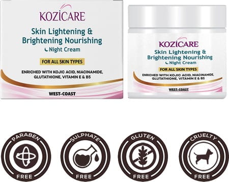 Kozicare Skin Lightening & Brightening Nourishing Night Cream For All Skin Types - 50gm