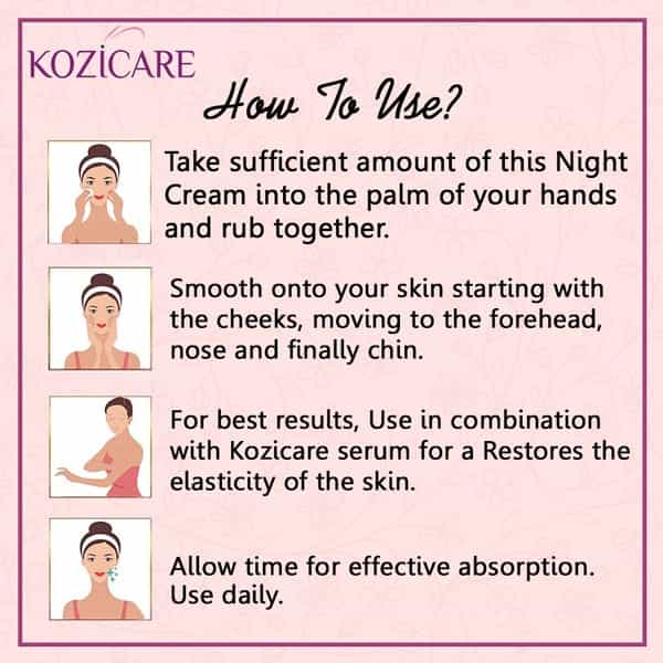 Kozicare Skin Lightening & Brightening Nourishing Night Cream For All Skin Types - 50Gm