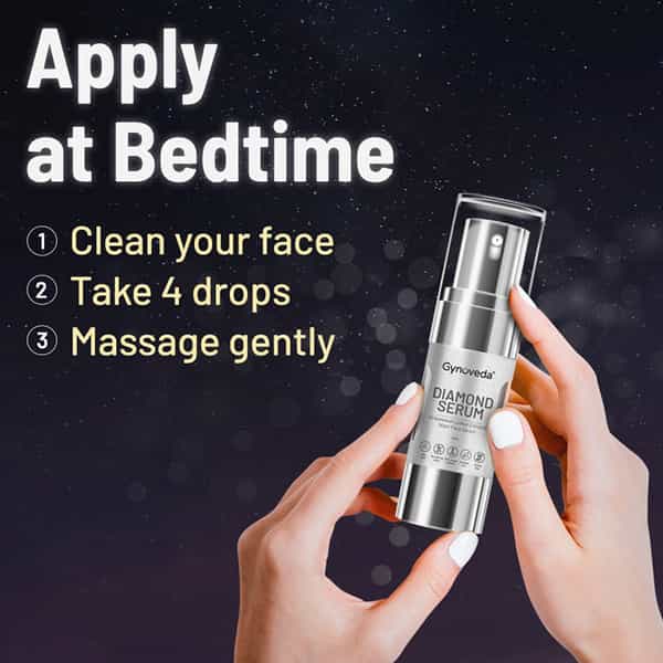 Gynoveda Diamond Night Face Serum For Pore Tightening Glowing Skin With Lodhra & Grapeseed. 30Ml