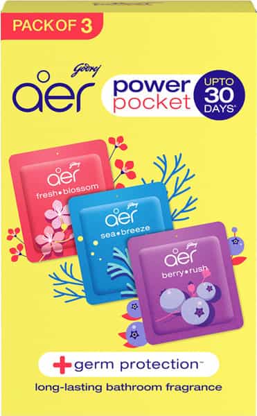 Godrej Aer Power Pocket Bathroom Freshner (Assorted - Pack Of 3)
