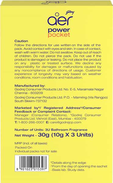 Godrej Aer Power Pocket Bathroom Freshner (Assorted - Pack Of 3)