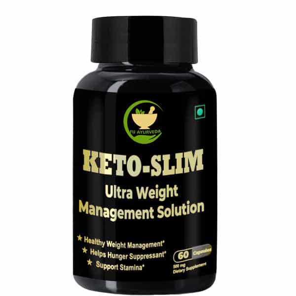 Fij Ayurveda Keto Slim Ultra Weight Loss Appetite Suppressant Supplement | Unisex|500Mg 60 Capsules