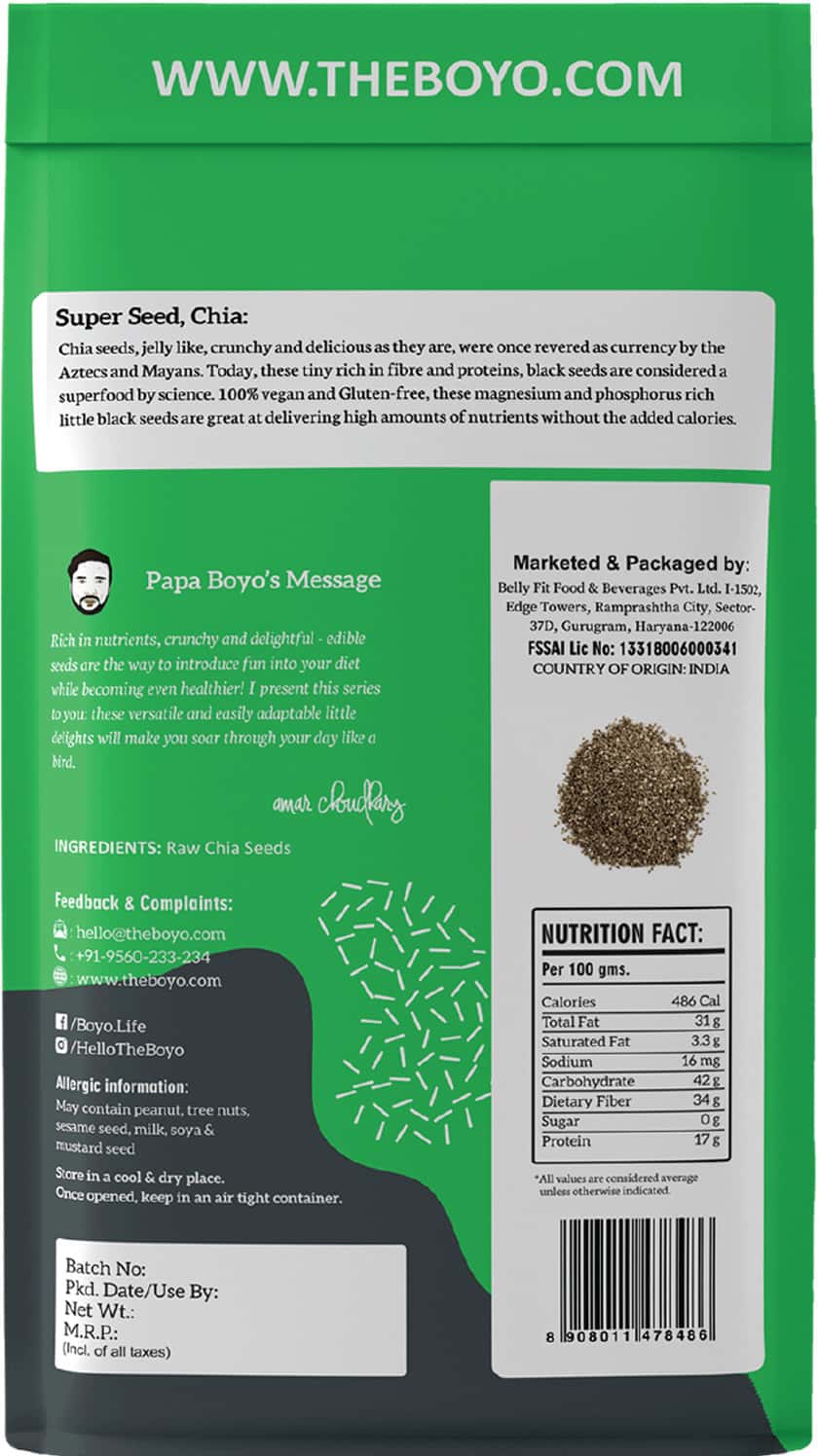 Buy BOYO RAW CHIA SEEDS 250 GMS Online & Get Upto 60 OFF at PharmEasy