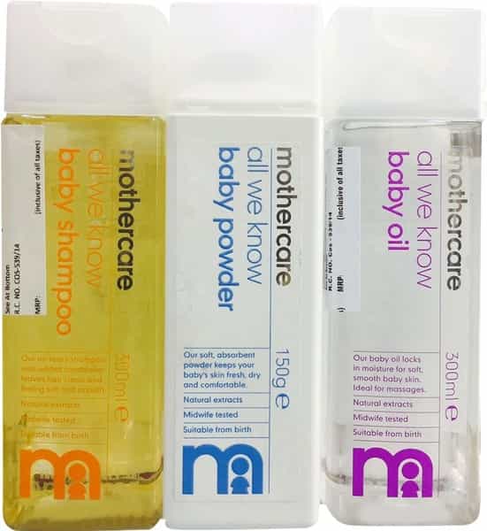 Mothercare All We Know Baby Shampoo Baby Oil And Baby Powder Combo