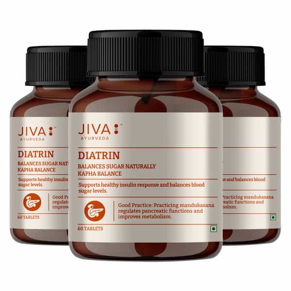Jiva Diatrin Tablets 500Mg| Controls Blood Sugar | Diabeties Care Tablet - 60 Tablets (Pack Of 3)
