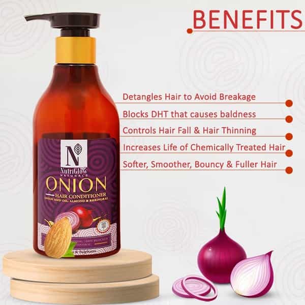 Nutriglow Natural's Onion Hair Conditioner/With Natural Source Ingredients/For Damaged Hair (300 Ml)