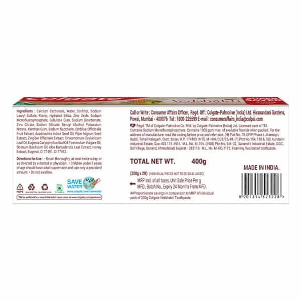 Colgate Vedshakti Toothpaste - 400Gm Saver Pack