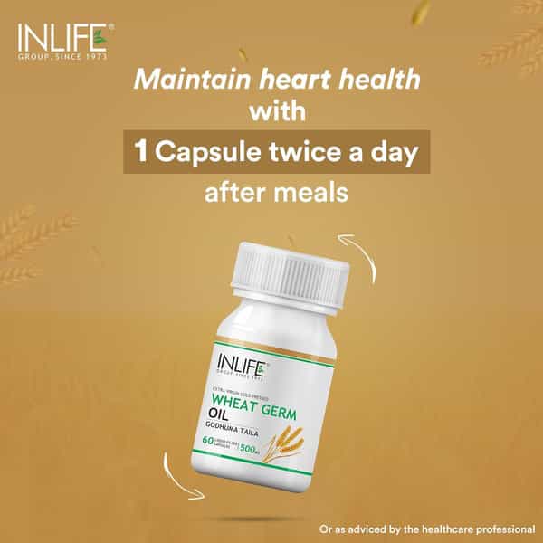 Inlife Wheat Germ Oil Supplement 500 Mg - 60 Liquid Filled Capsules (2 Pack) (2 X 60)