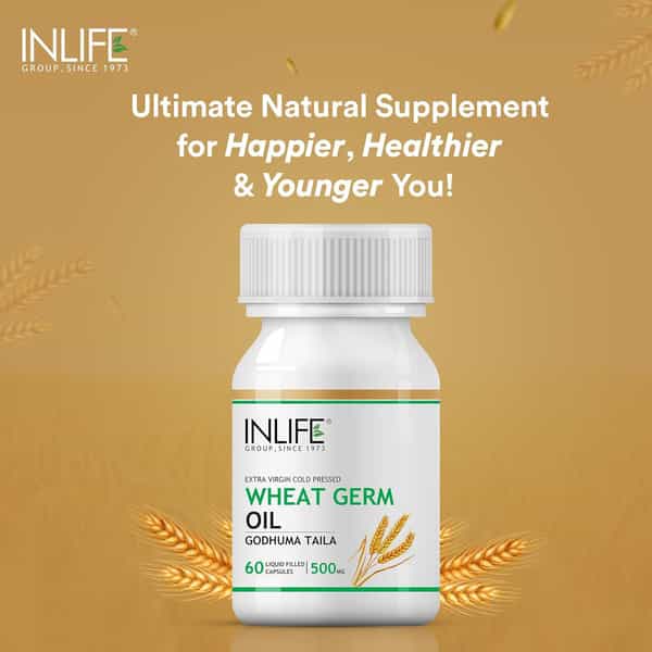 Inlife Wheat Germ Oil Supplement 500 Mg - 60 Liquid Filled Capsules (2 Pack) (2 X 60)