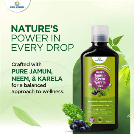 Micro Wellness Jamun Neem Karela Juice 1 L X Pack Of 2