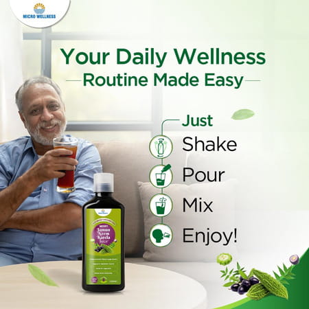 Micro Wellness Jamun Neem Karela Juice 1 L X Pack Of 2