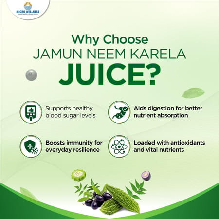 Micro Wellness Jamun Neem Karela Juice 1 L X Pack Of 2