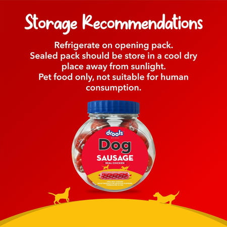 Drools All Life Stages Dog Treats Sausage Real Chicken 10pcs Jar | 550g Pack