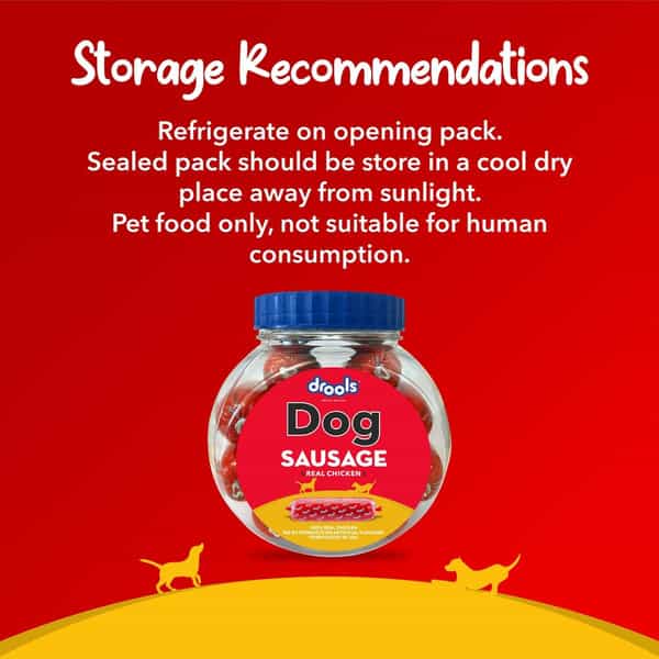 Drools All Life Stages Dog Treats Sausage Real Chicken 10Pcs Jar | 550G Pack